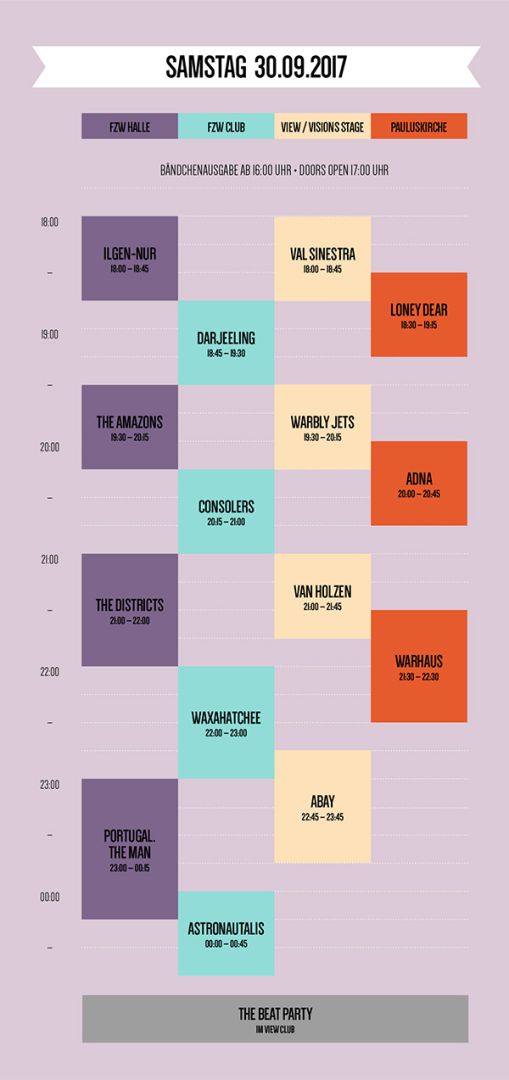 Way Back When Festival - Timetable Samstag