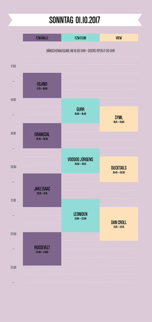 Way Back When Festival - Timetable Sonntag