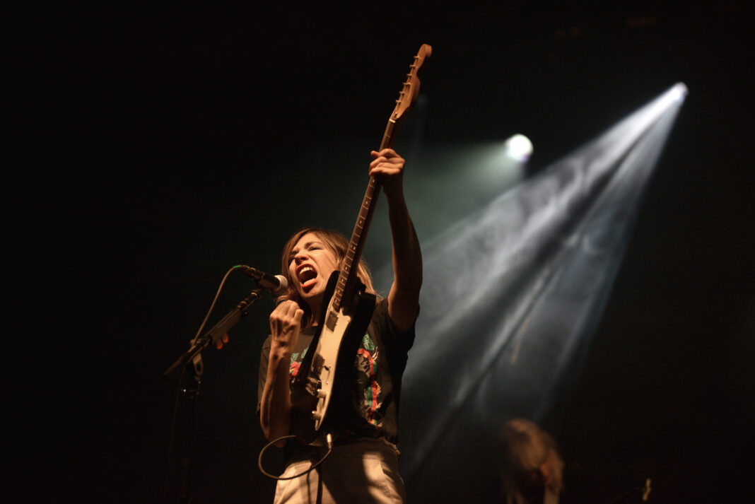 DENVER, CO - SEPTEMBER 03: Carrie Brownstein performs at Riot Fest at the National Western Complex on September 2, 2016 in Denver, Colorado. (Photo by Thomas Cooper/WireImage)