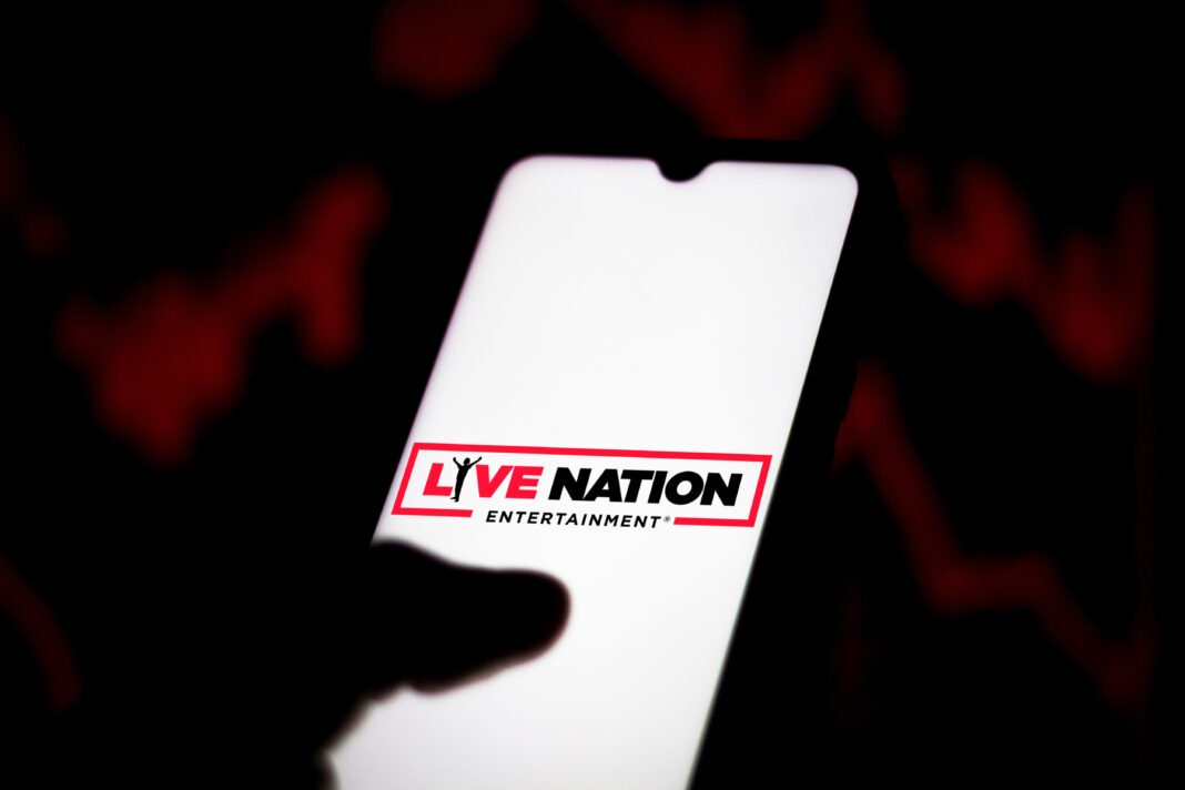 In this photo illustration the Live Nation Entertainment
