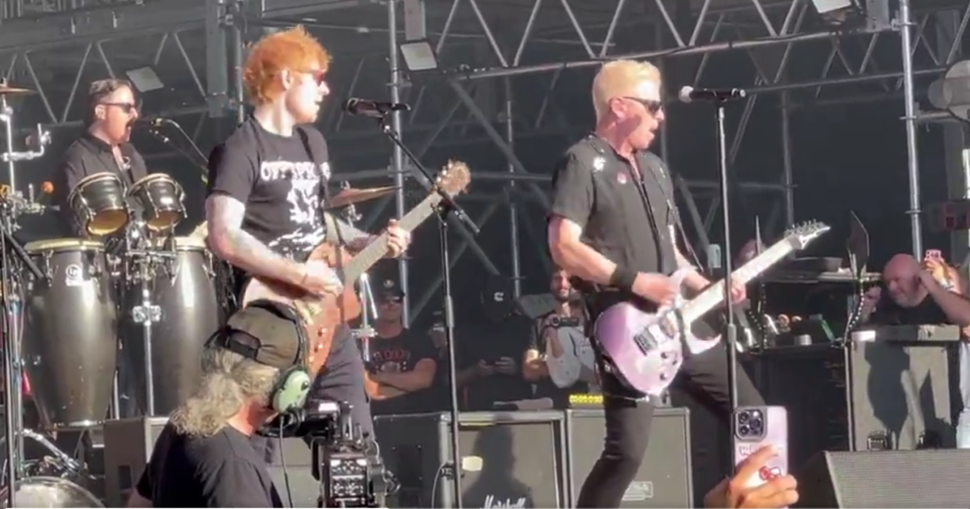 The Offspring & Ed Sheeran (Screenshot: Twitter/ Sean Cunningham