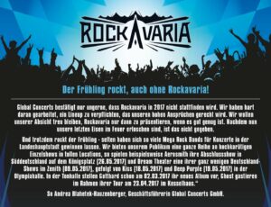 Rockavaria-Festival für 2017 abgesagt